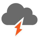 Scattered clouds with chance of thunderstorm Scattered clouds with chance of thunderstorm