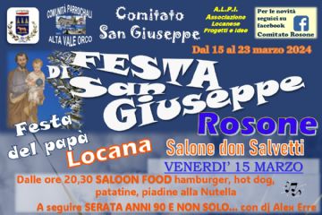 Festeggiamenti in onore a San Giuseppe e Festa del Pap&#224;