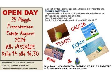 Open Day - Presentazione Estate Ragazzi