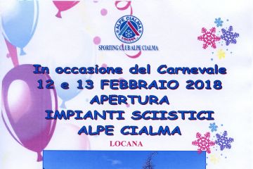 Apertura straordinaria Impianti Sciistici Alpe Cialma