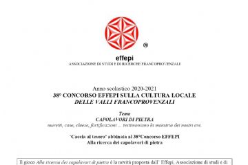 38&#176; CONCORSO EFFEPI SULLA CULTURA LOCALE DELLE VALLI FRANCOPROVENZALI