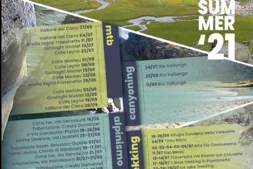 Calendario estivo Valle Orco: mtb, alpinismo, arrampicata, canyoning, trekking, ferrate 
