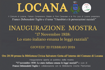 Inaugurazione mostra &quot;17 Novembre 1938: Lo stato italiano emana le leggi razziali&quot;